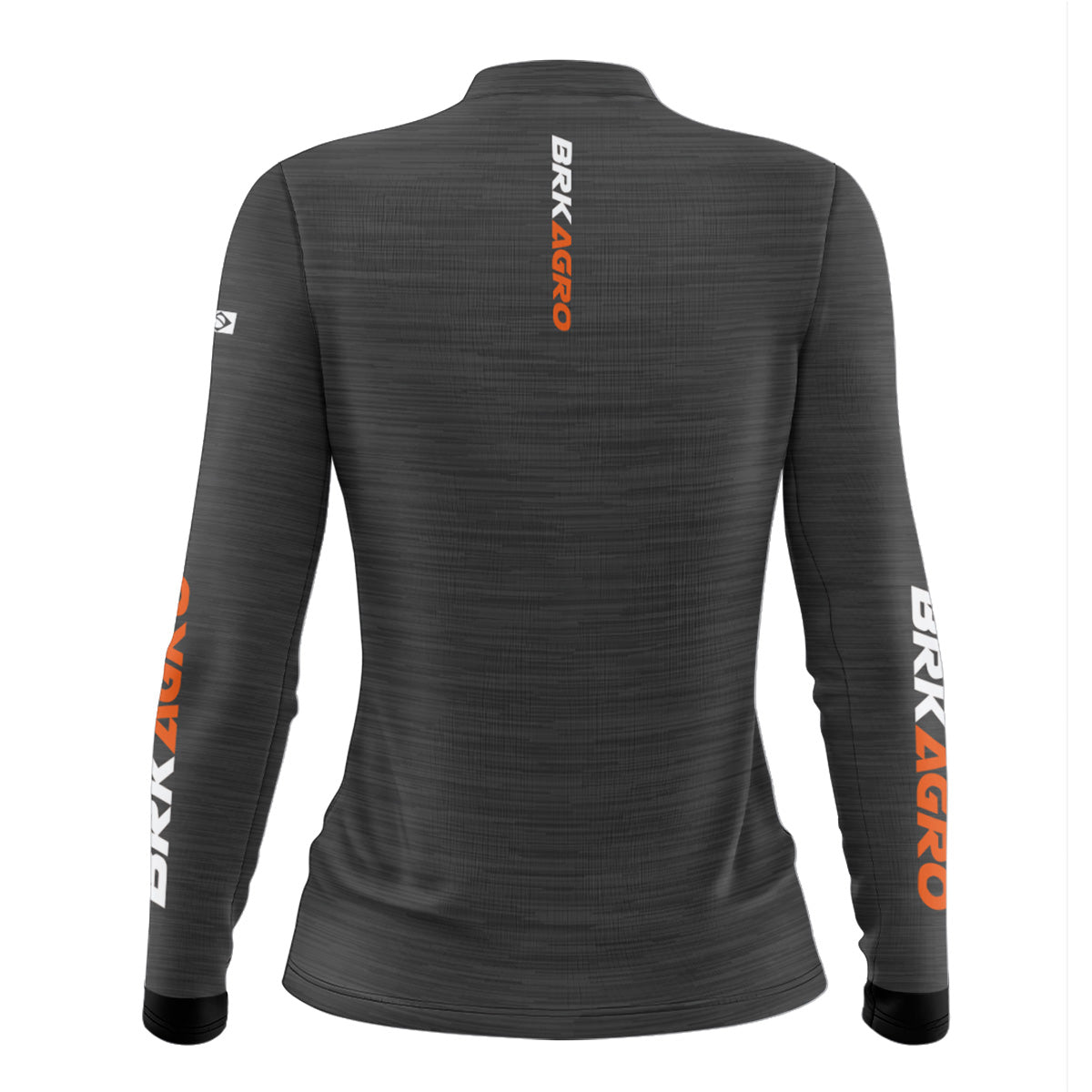 Camisa Feminina Agro  Brk Mescla Preto Laranja com Proteção Solar UV50+ - Brk Agro
