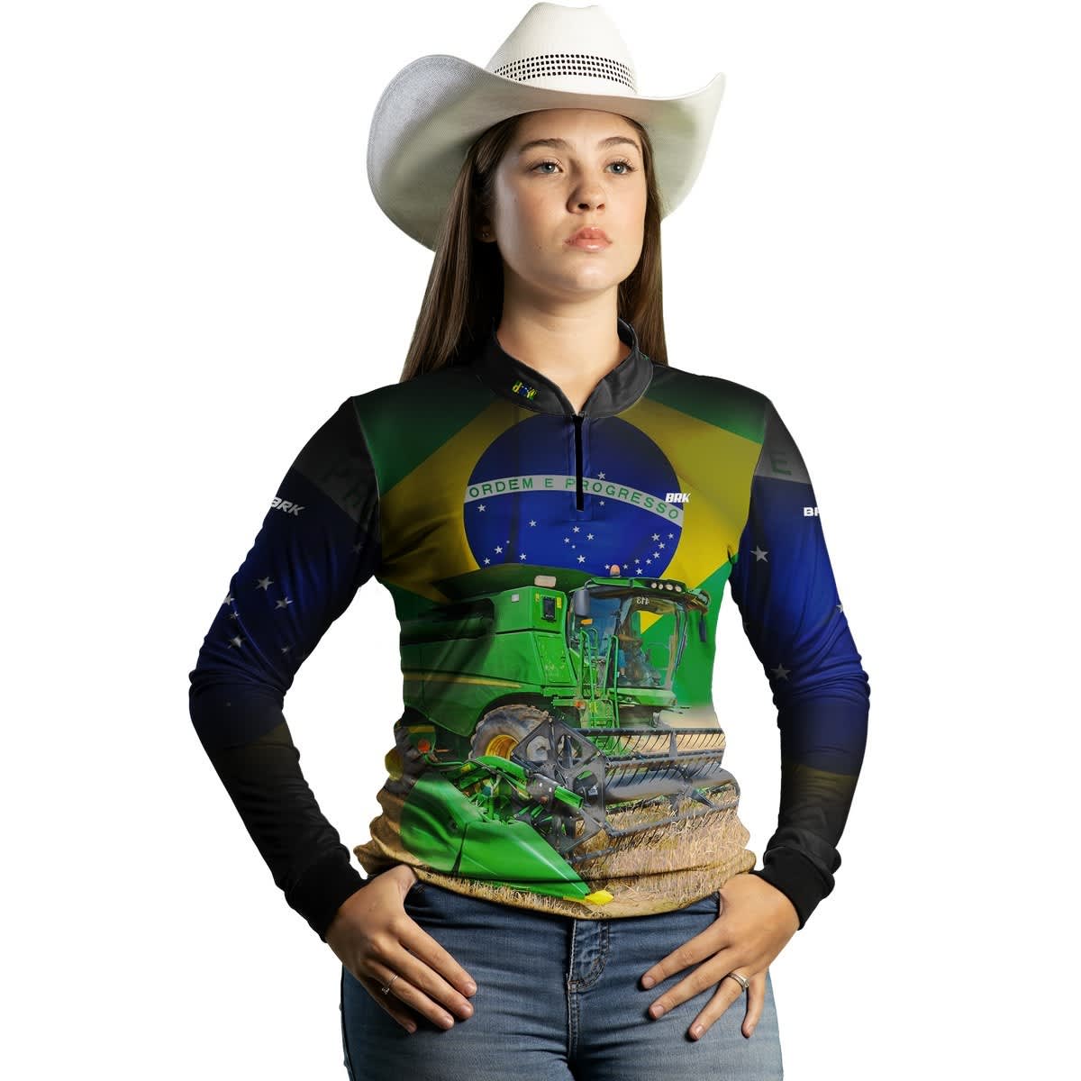 Camisa Feminina Agro Brk Colheitadeira com UV50+ - Brk Agro