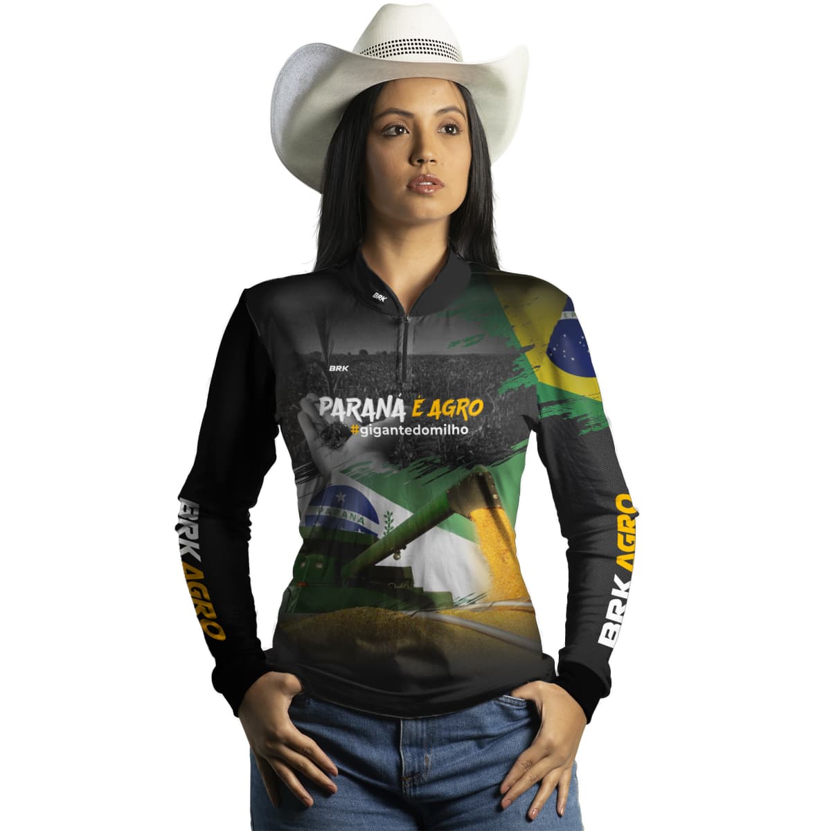 Camisa Agro Brk Paraná é Agro Milho com Proteção Solar UV50+ - Brk Agro