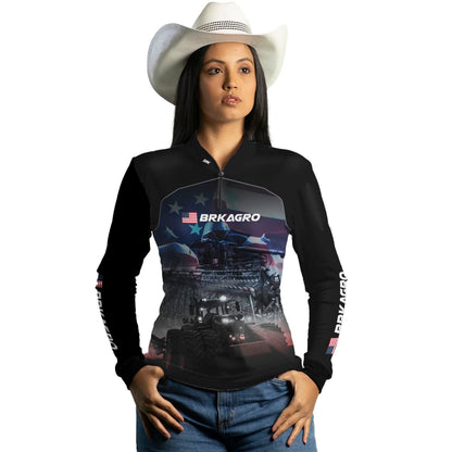 Camisa Agro Brk Veículos Agrícolas e Bandeira Estados Unidos com Proteção Solar UV50+ - BRK AGRO