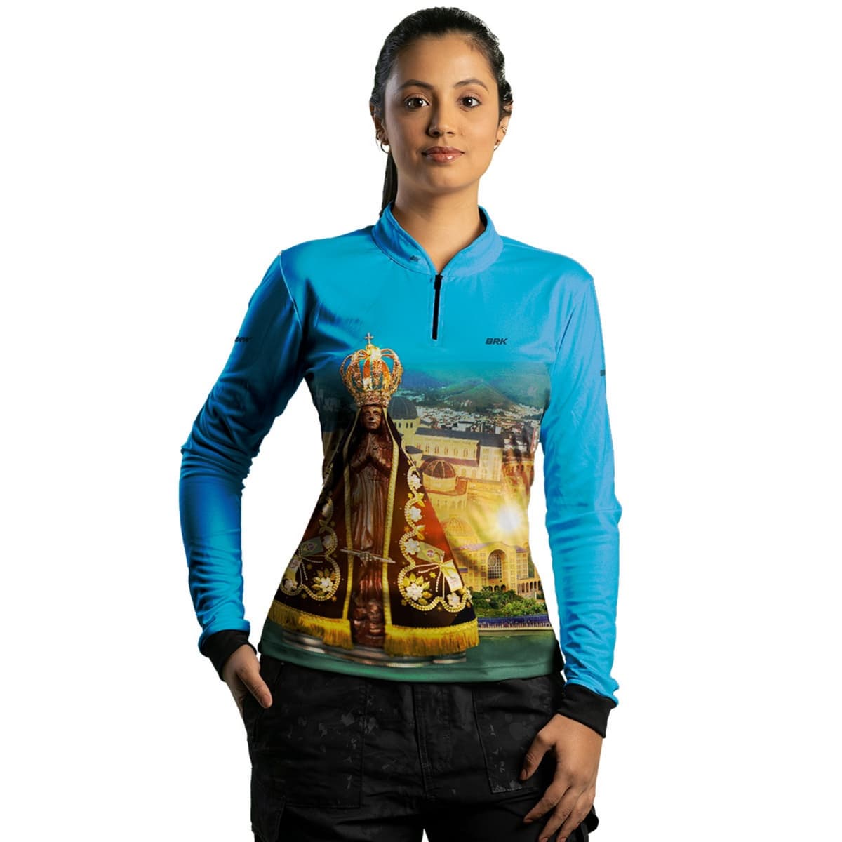 Camisa Agro Brk Azul Nossa Senhora com Proteção Solar UV50+ - Brk Agro
