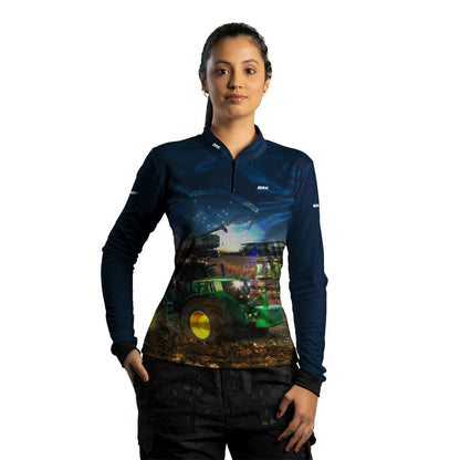 Camisa Agro Brk Trator Verde Brasil Azul com Proteção Solar UV50+ - Brk Agro