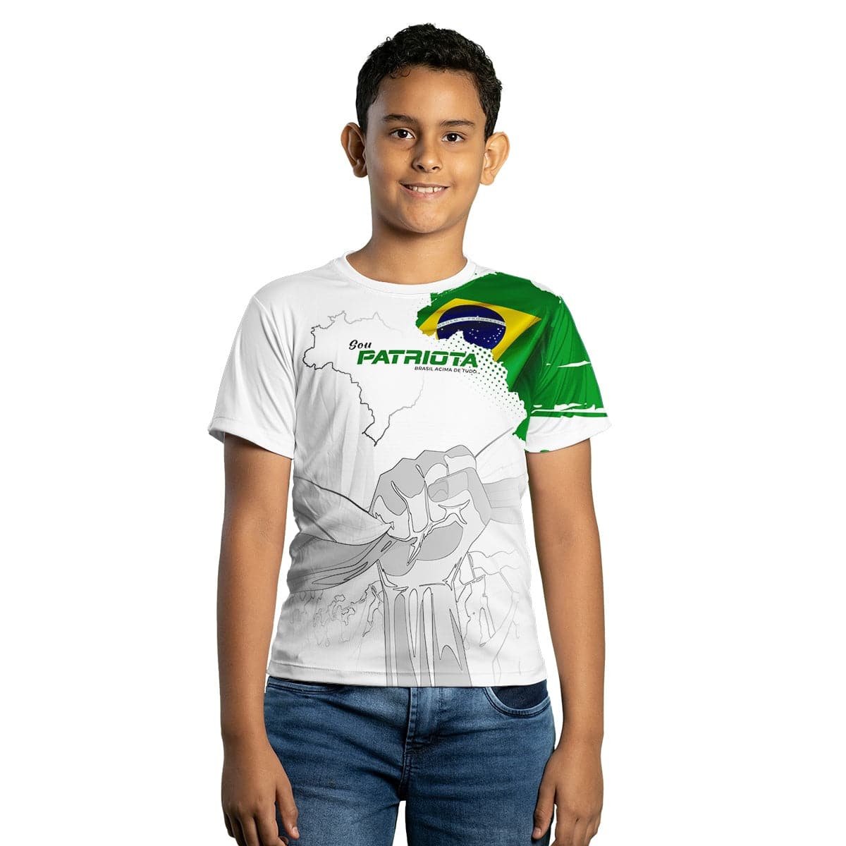 Camiseta Agro Brk Patriota Branca com Proteção Solar UV50+ - Brk Agro