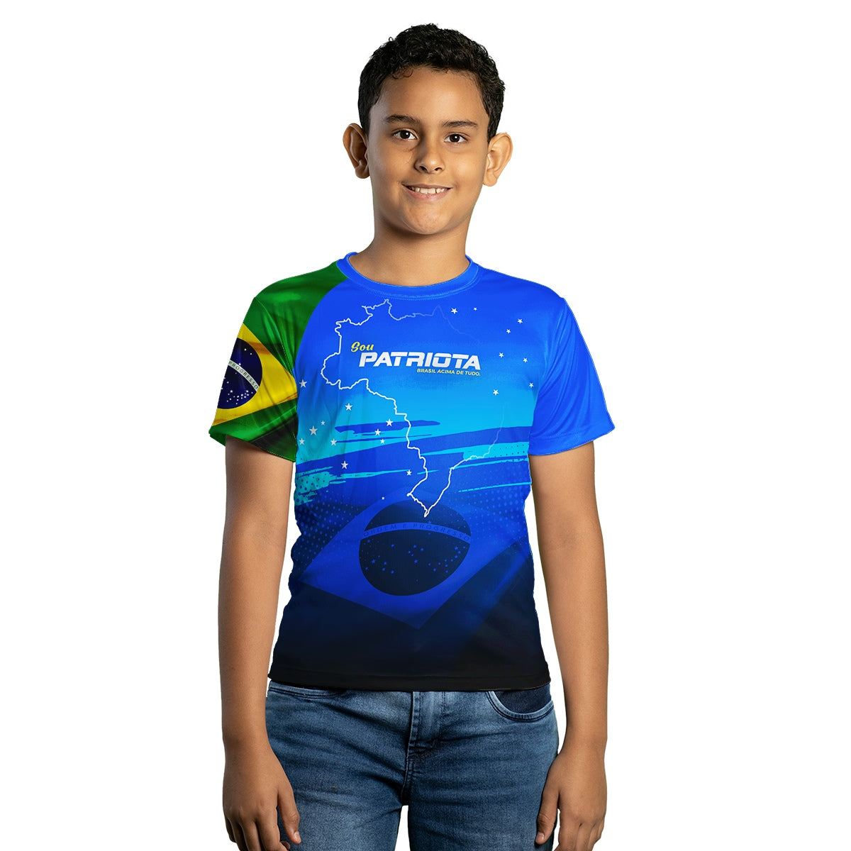 Camiseta Agro Brk Patriota Azul com Proteção Solar UV50+ - Brk Agro