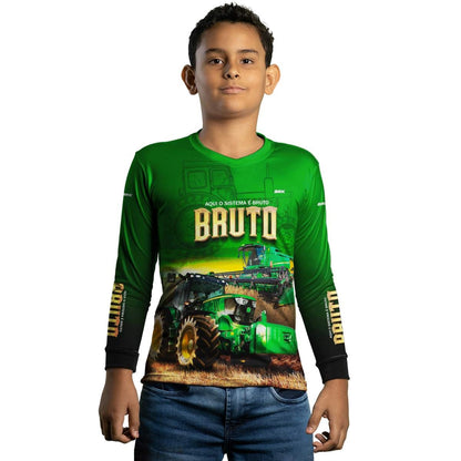 Camisa Agro Brk Verde Sistema é Bruto com Proteção Solar UV50+ - Brk Agro