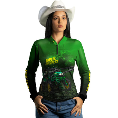 Camisa Agro Brk Trator Pulverizador M4000 Verde com Proteção Solar UV50+ - Brk Agro