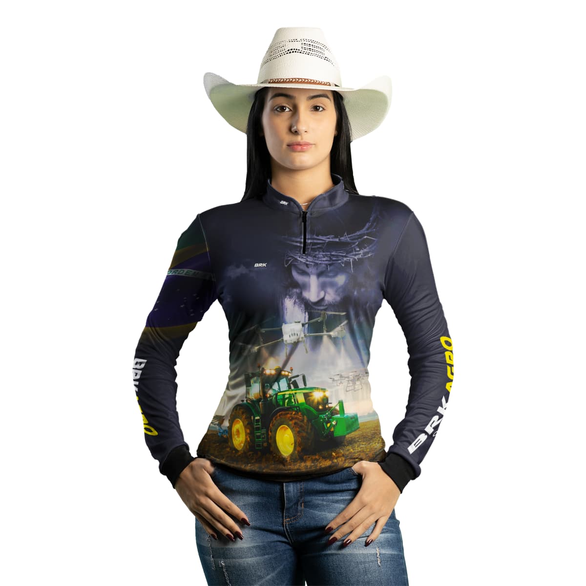 Camisa Agro Brk Jesus Drone Pulverizador com Proteção Solar UV50+ - Brk Agro