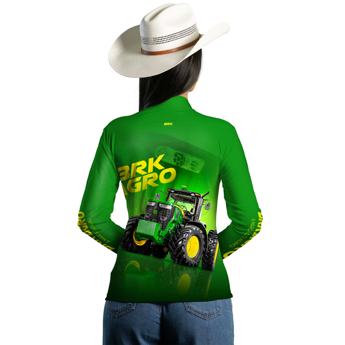 Camisa Agro Brk Trator Verde 7M com Proteção Solar UV50+ - Brk Agro