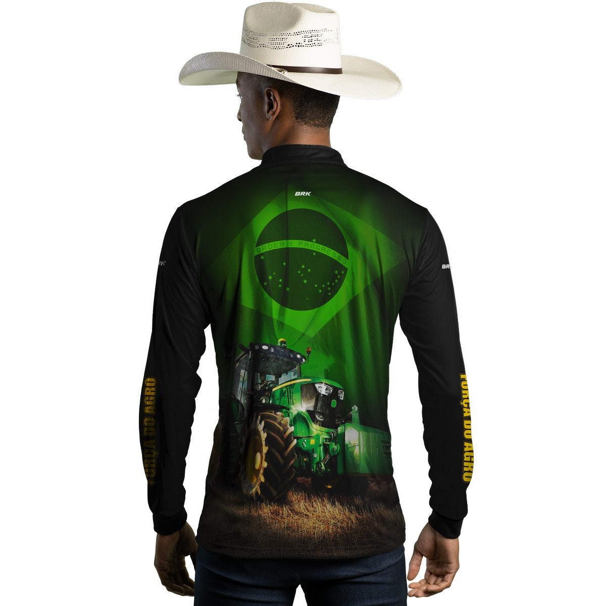 Camisa Agro Brk Trator Verde Brasil com Proteção UV50+ - Brk Agro