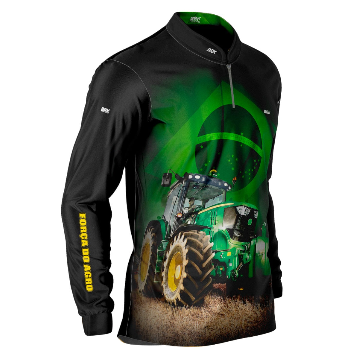 Camisa Agro Brk Trator Verde Brasil com Proteção UV50+ - Brk Agro