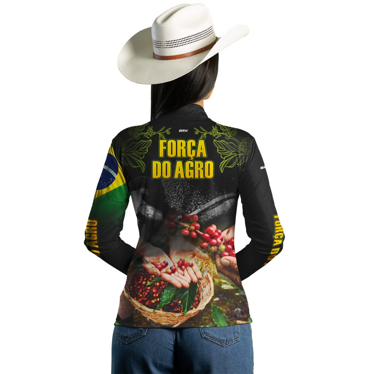 Camisa Feminina Agro Brk Cafeicultor com Proteção Solar UV50+ - Brk Agro