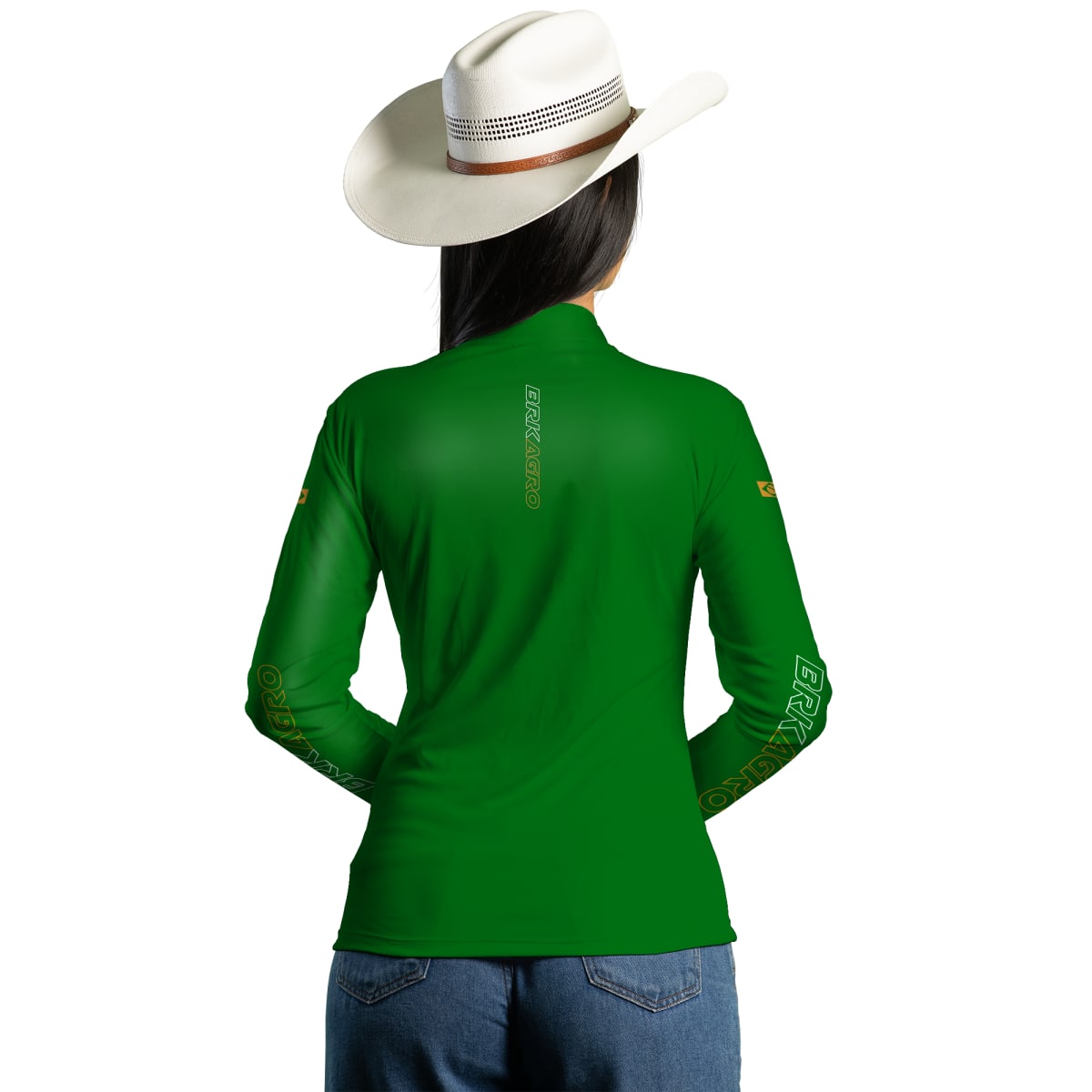Camisa Feminina Agro Brk Básica Verde com Proteção Solar UV50+ - Brk Agro