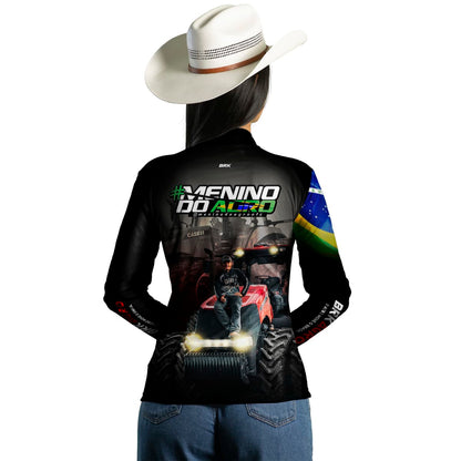 Camisa Agro Brk Menino do Agro Trator Vermelho com Proteção Solar UV50+ - Brk Agro
