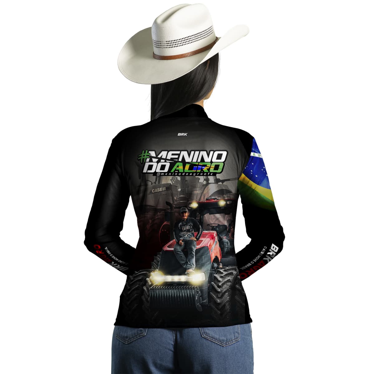 Camisa Agro Brk Menino do Agro Trator Vermelho com Proteção Solar UV50+ - Brk Agro