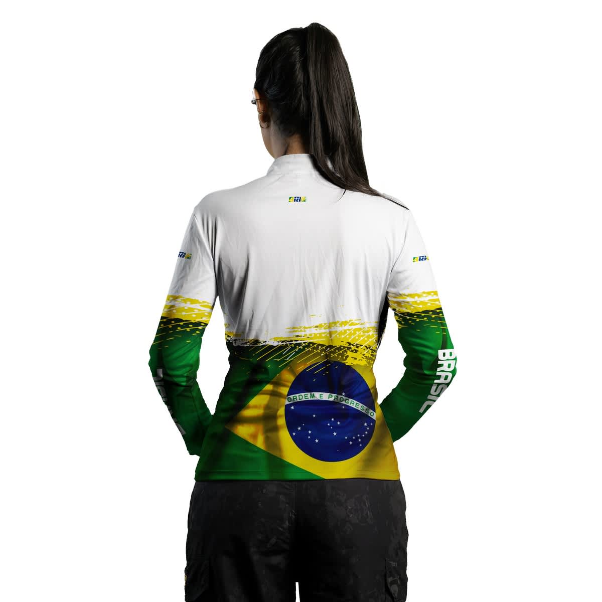 Camisa Feminina Agro Brk Brasil Branca com Proteção Solar UV50+ - Brk Agro