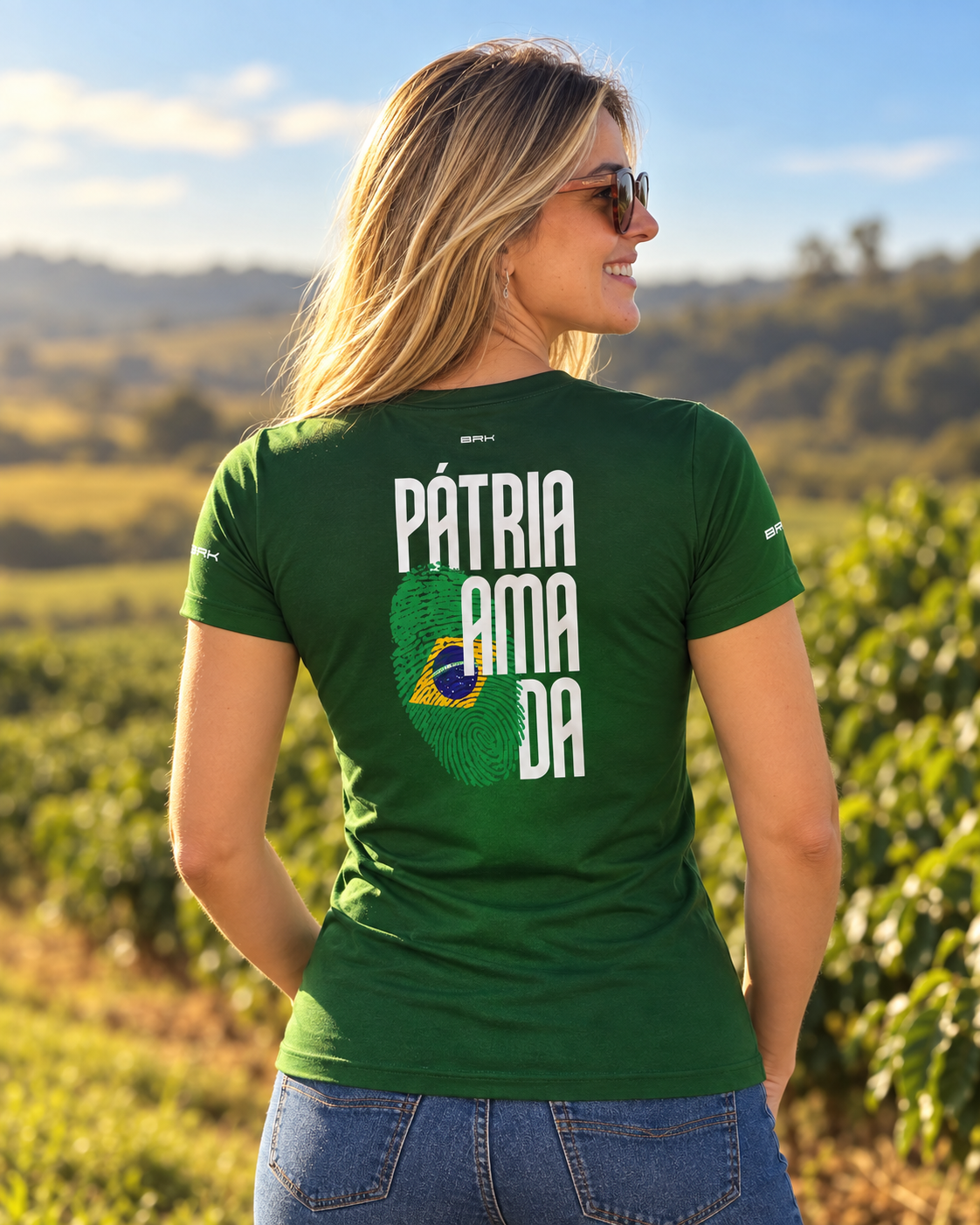 Camiseta Feminina Pátria Amada Verde com Proteção UV50