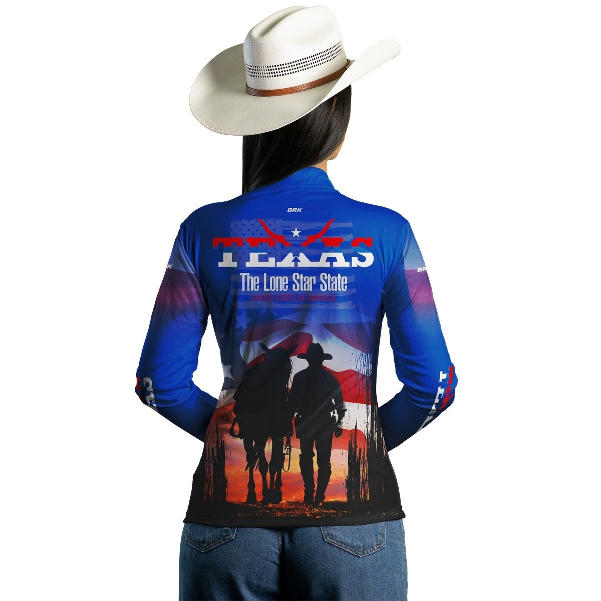 Camisa Agro Brk Azul Texano com Proteção Solar UV50+ - BRK AGRO