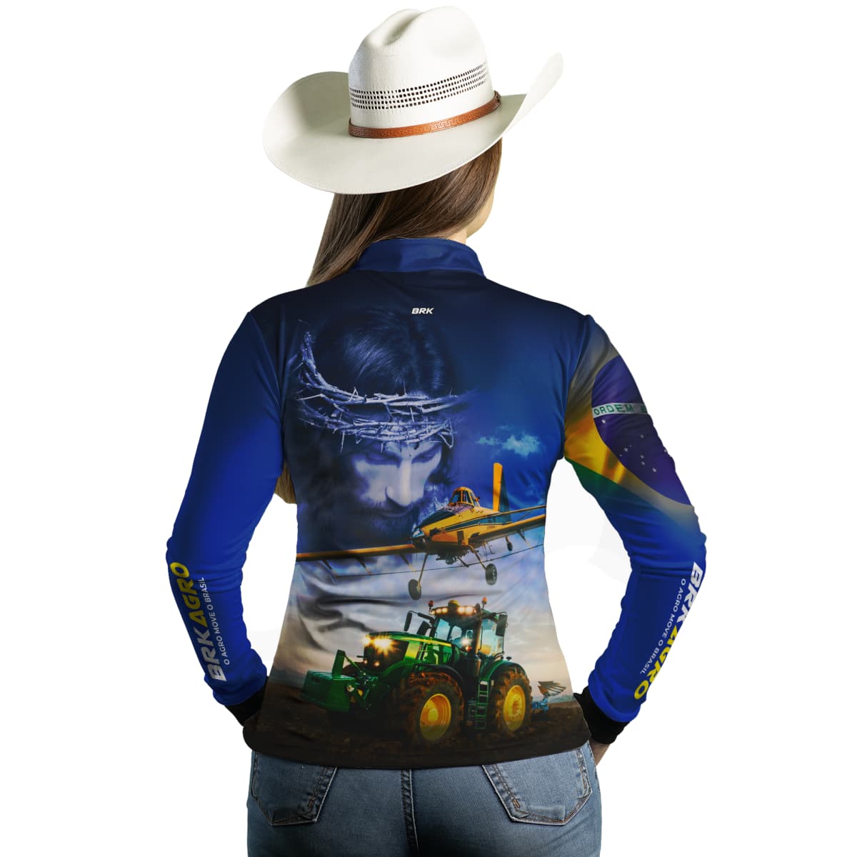 Camisa Feminina Agro Brk Jesus Agricultura de Precisão com Proteção Solar UV50+ - Brk Agro