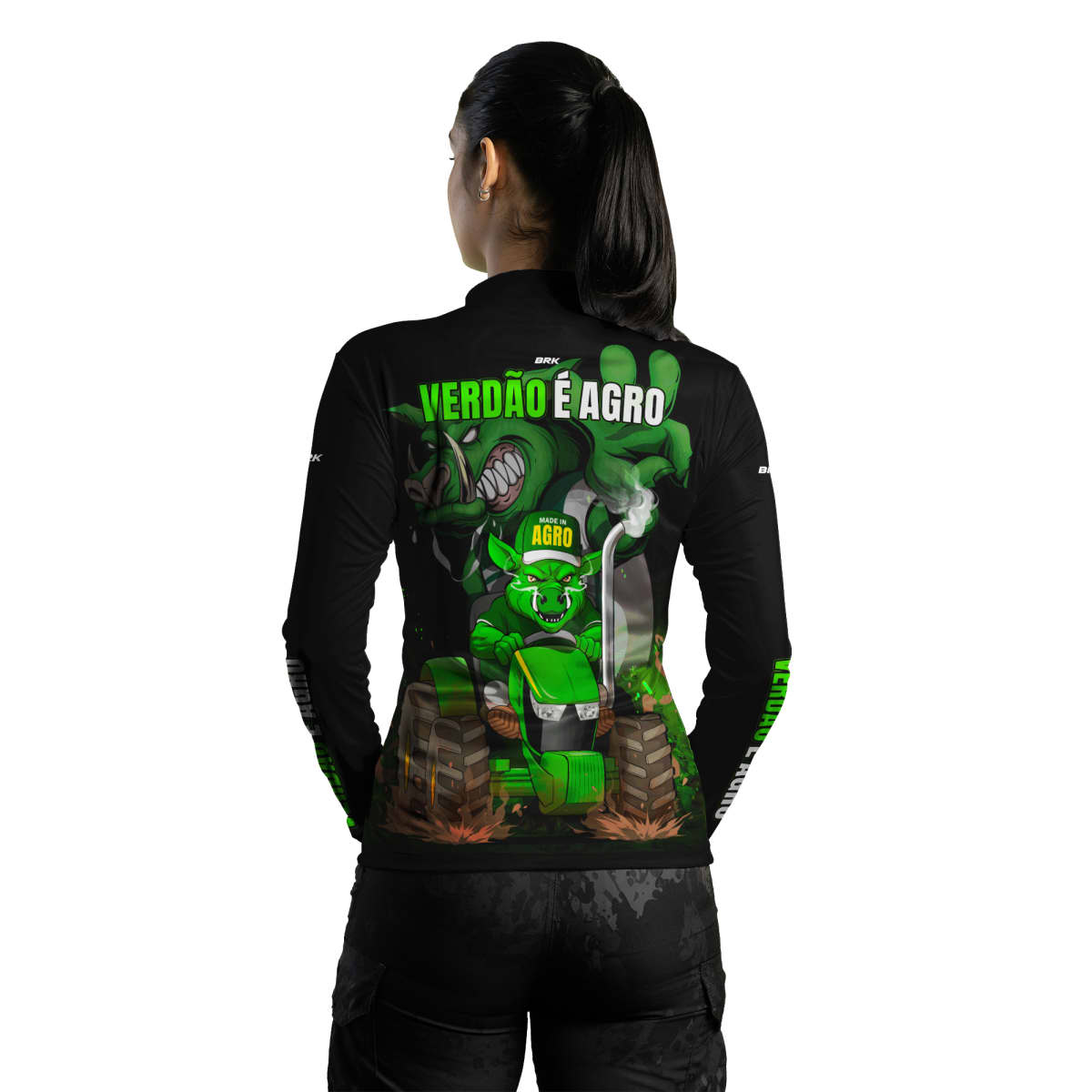 Camisa de Futebol Feminina Brk Verdão é Agro com UV50+ - Brk Agro