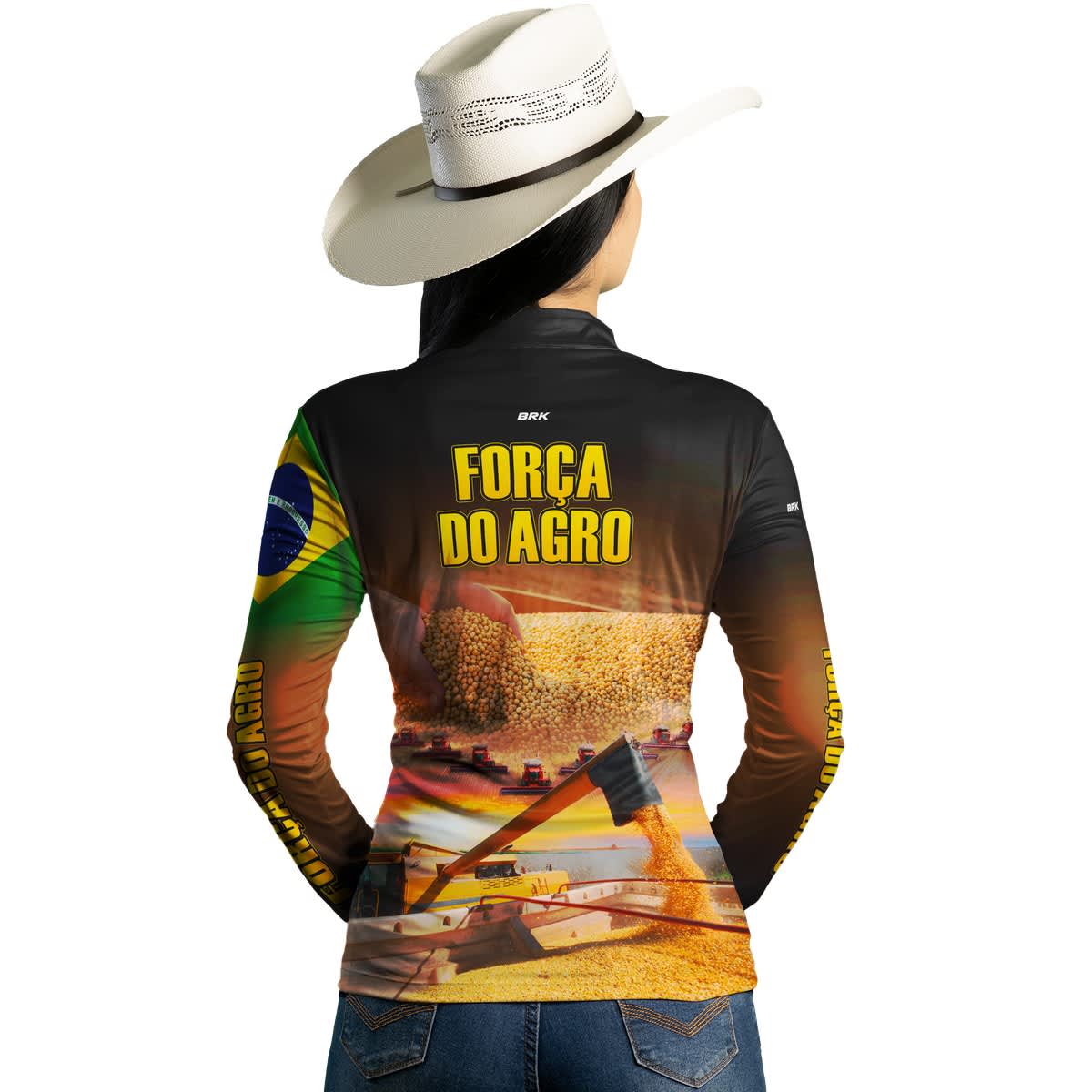 Camisa Feminina Agro Brk Produtor de Soja com UV50+ - Brk Agro
