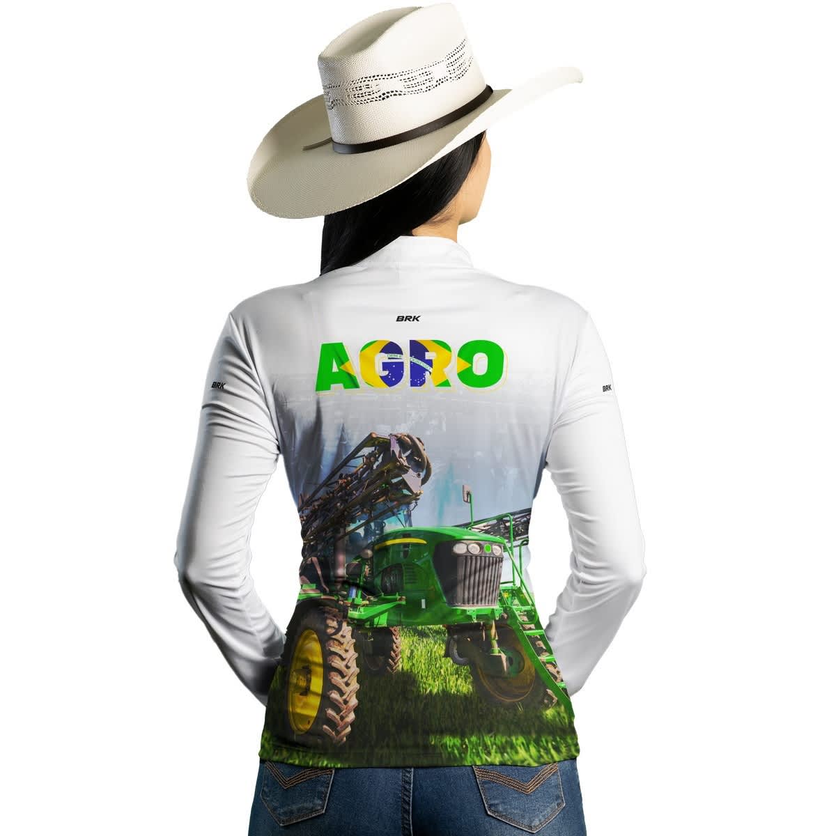 Camisa Agro Brk Pulverizador Branca com Proteção Solar UV50+ - Brk Agro