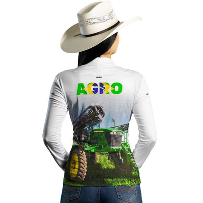 Camisa Agro Brk Pulverizador Branca com Proteção Solar UV50+ - Brk Agro