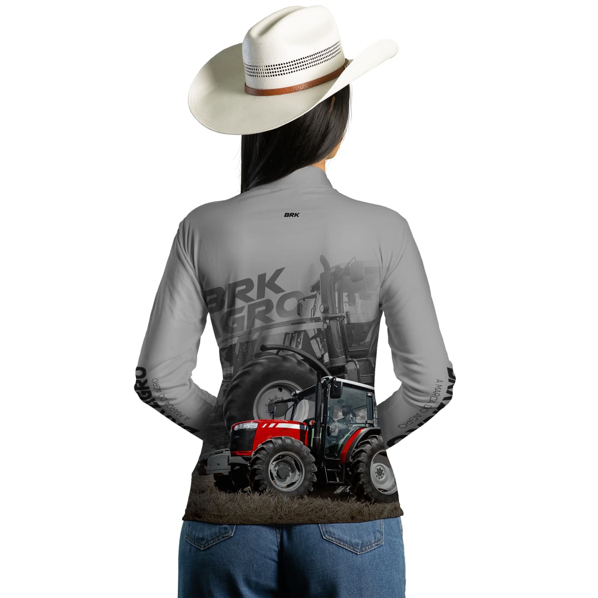 Camisa Agro Brk Trator 4707 Vermelho Clara com Proteção Solar UV50+ - Brk Agro