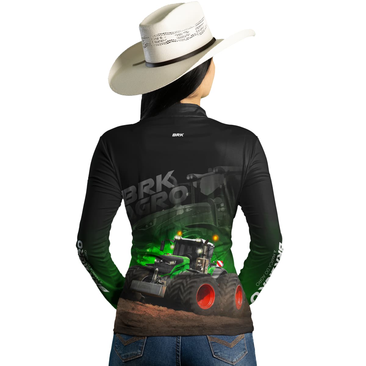 Camisa Agro Brk Trator Vario 1000 Preta com Proteção Solar UV50+ - Brk Agro