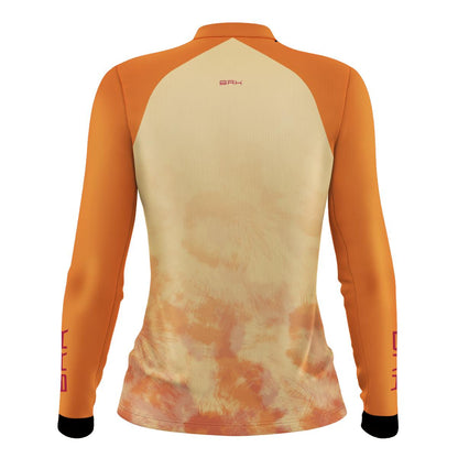 Camisa Agro Brk Feminina Tie Dye Laranja com Proteção Solar UV50+ - Brk Agro