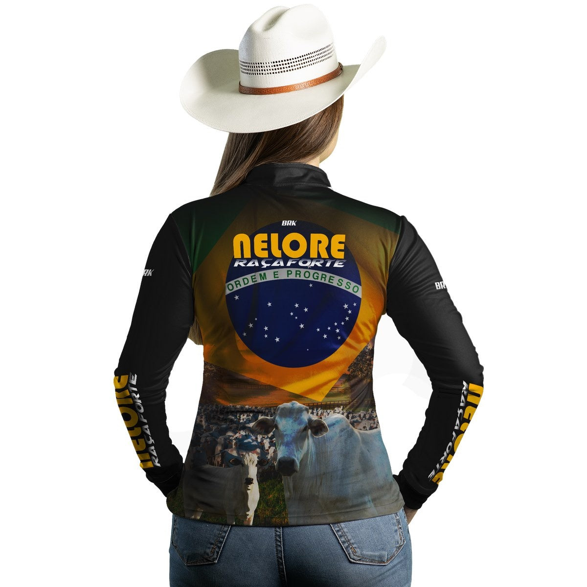 Camisa Agro Brk Nelore Raça Forte Brasil com Proteção Solar UV50+ - BRK AGRO