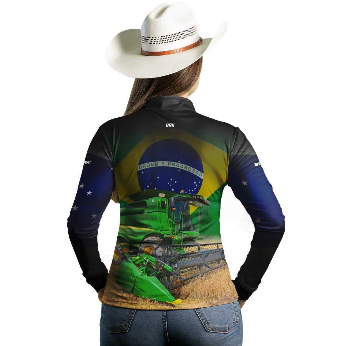 Camisa Feminina Agro Brk Colheitadeira com UV50+ - Brk Agro
