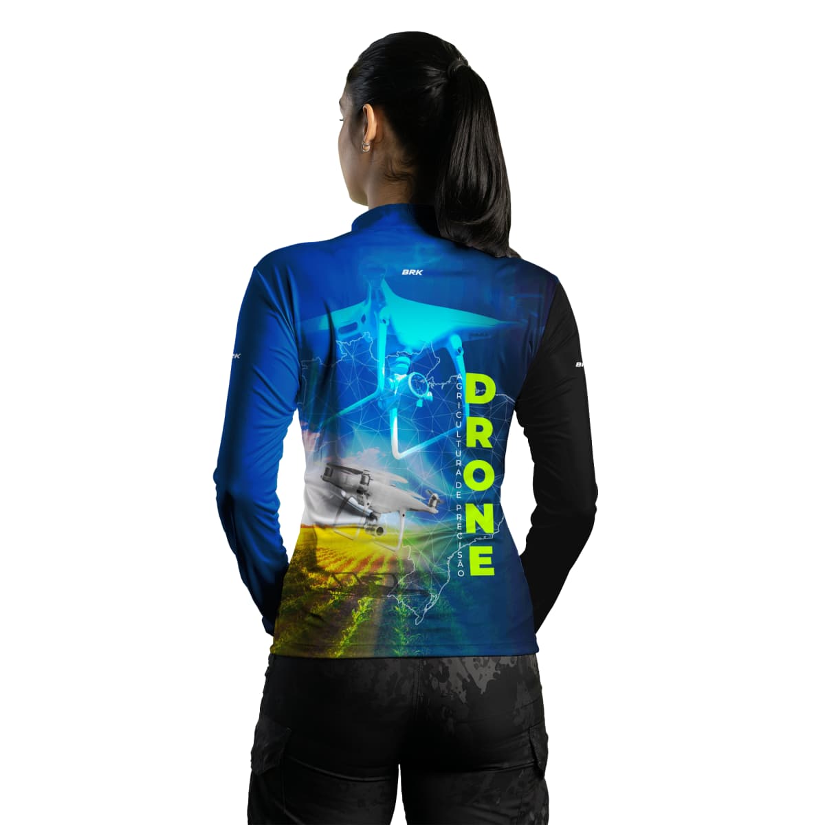 Camisa Agro Brk Azul Drone Agricultura de Precisão com Proteção Solar UV50+ - Brk Agro