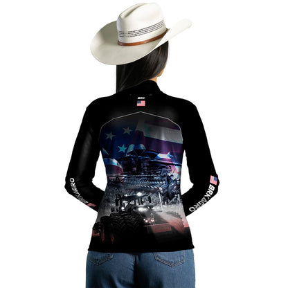 Camisa Agro Brk Veículos Agrícolas e Bandeira Estados Unidos com Proteção Solar UV50+ - BRK AGRO