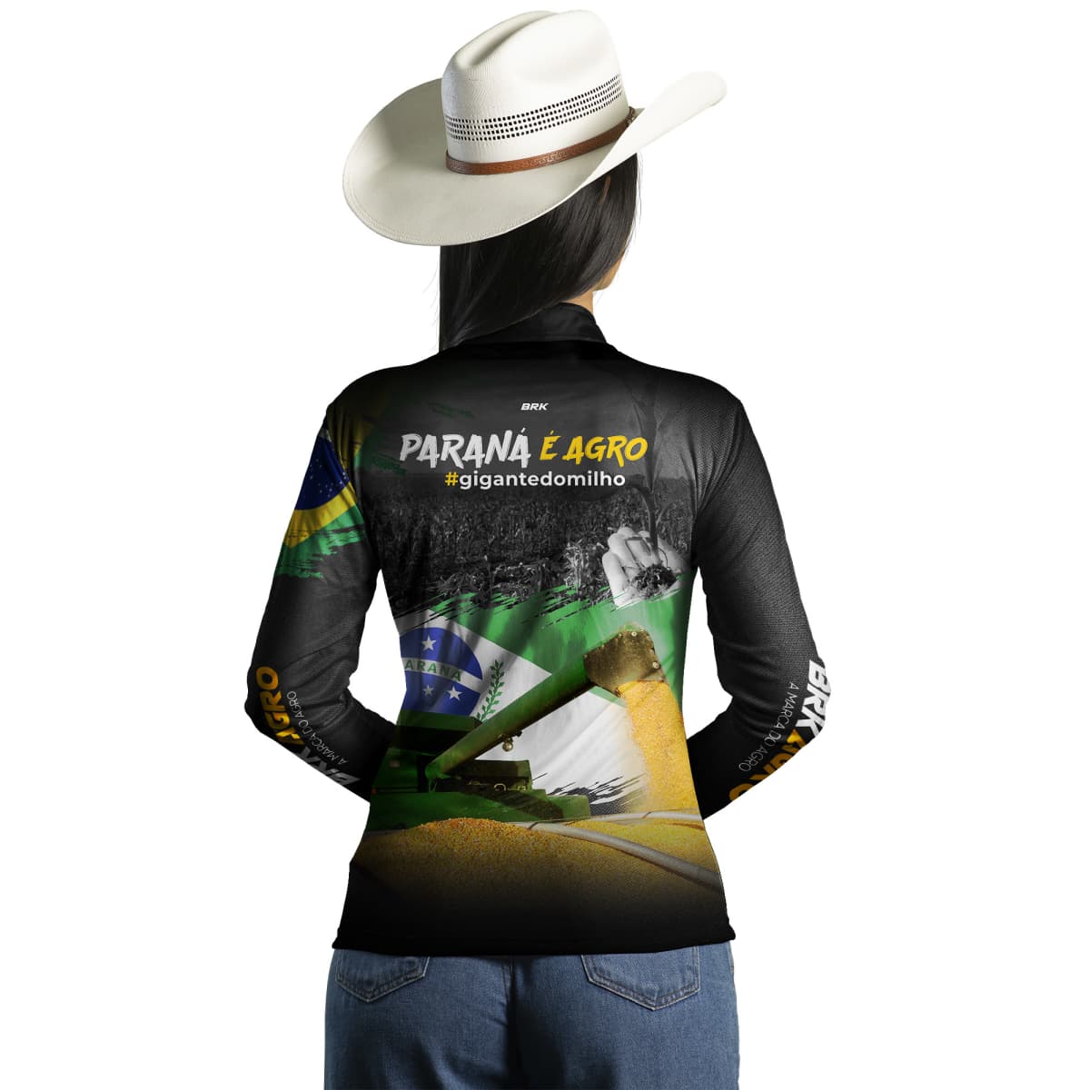 Camisa Agro Brk Paraná é Agro Milho com Proteção Solar UV50+ - Brk Agro