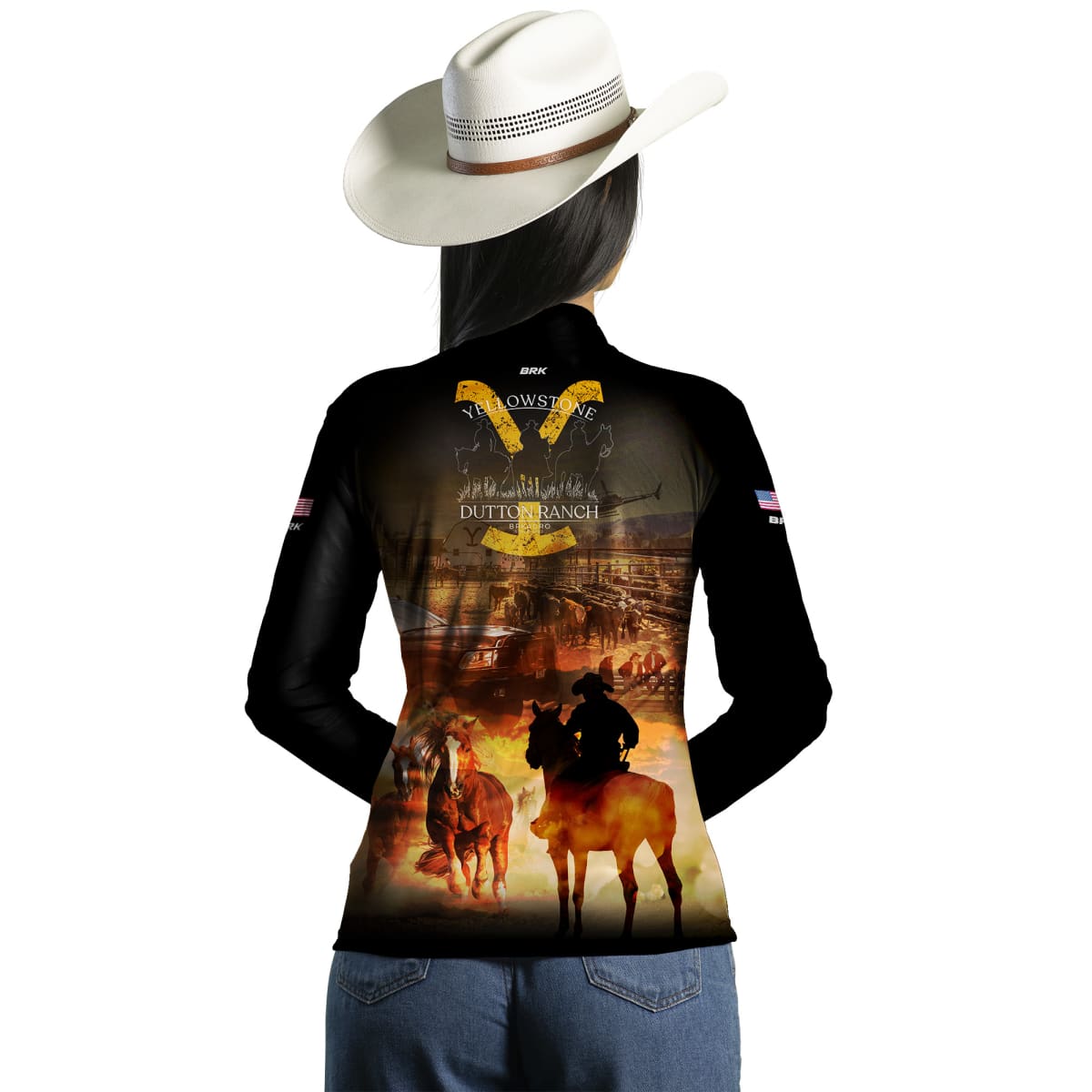 Camisa Feminina Brk Agro Dodge Ram Yellowstone com Proteção UV50+ - Brk Agro