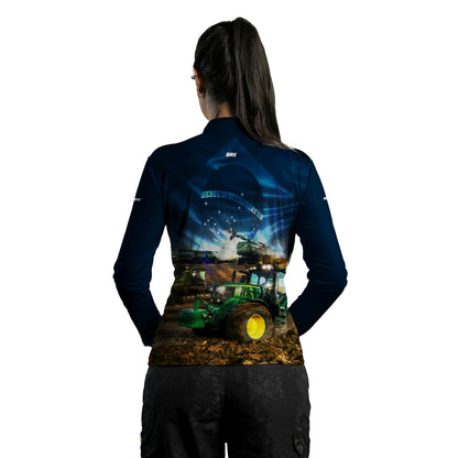 Camisa Agro Brk Trator Verde Brasil Azul com Proteção Solar UV50+ - Brk Agro