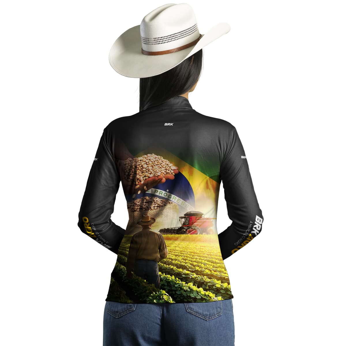 Camisa Feminina Agro Brk Plantação de Feijão com Proteção Solar UV50+ - Brk Agro