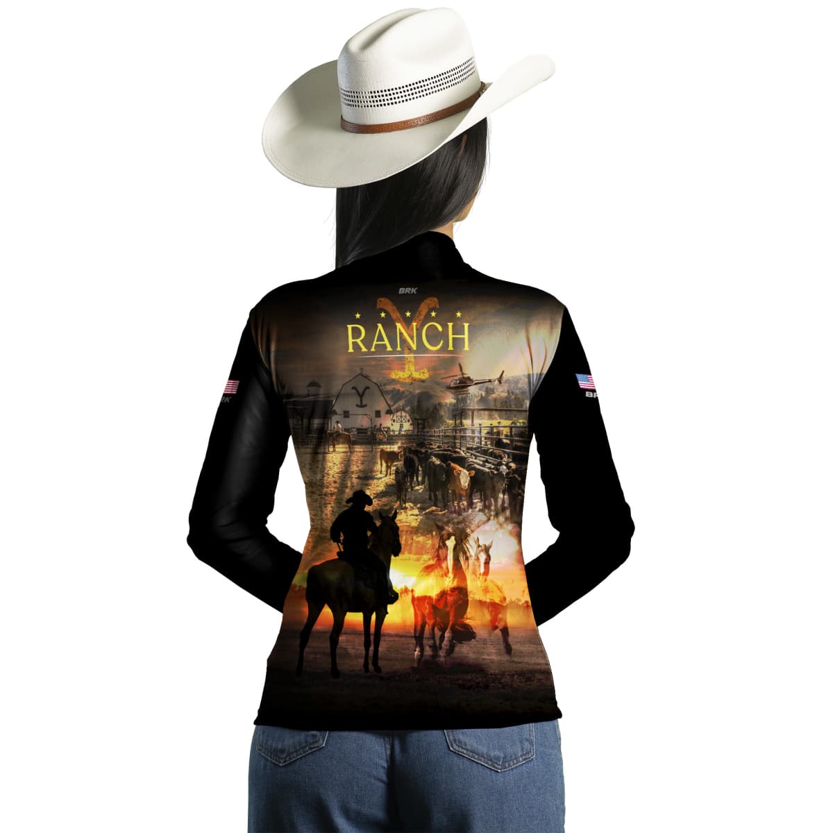 Camisa Agro Brk Ranch Yellowstone com Proteção Solar UV50+ - BRK AGRO