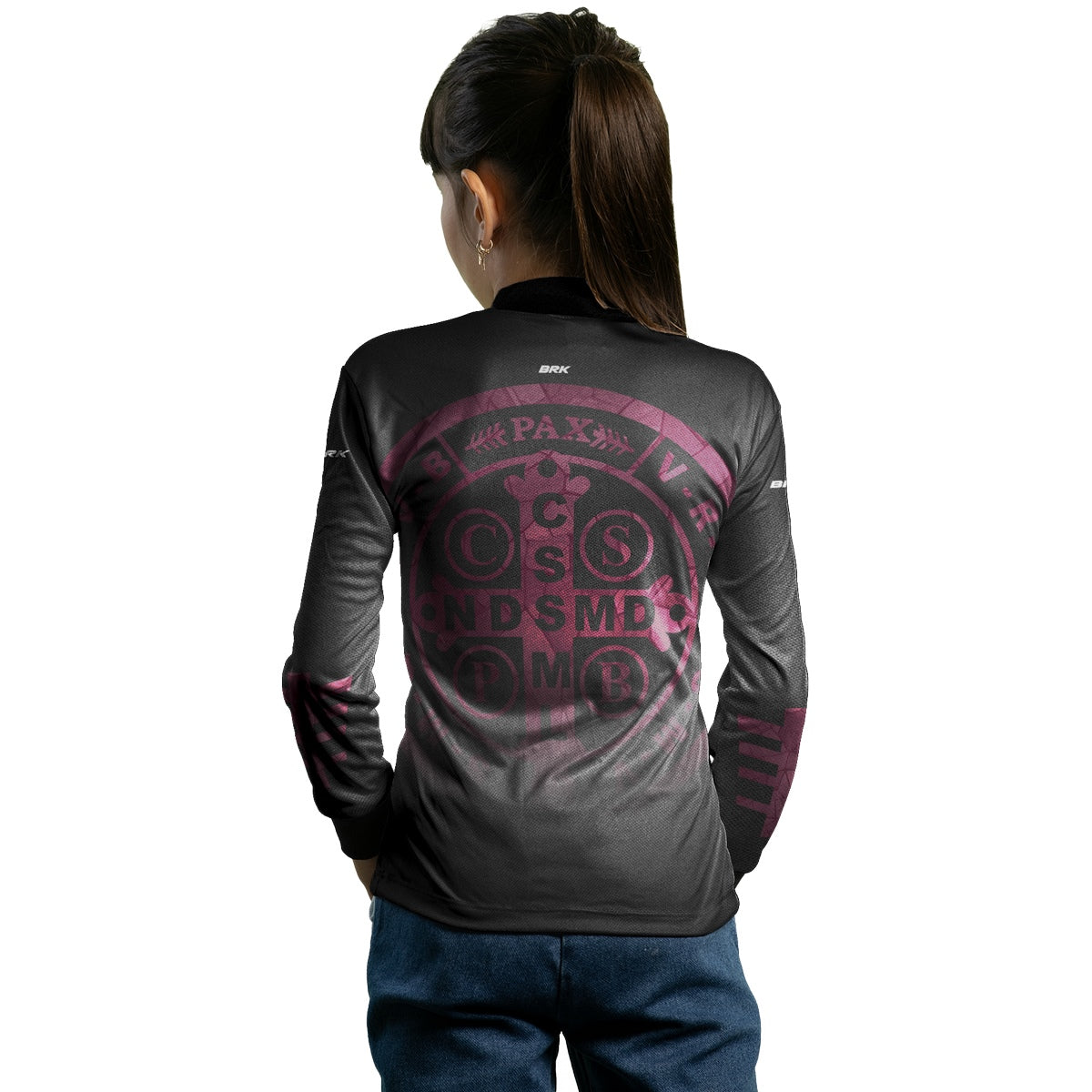 Camisa Agro Brk Feminina Medalhão de São Bento Rosa com Proteção Solar UV50+ - BRK AGRO