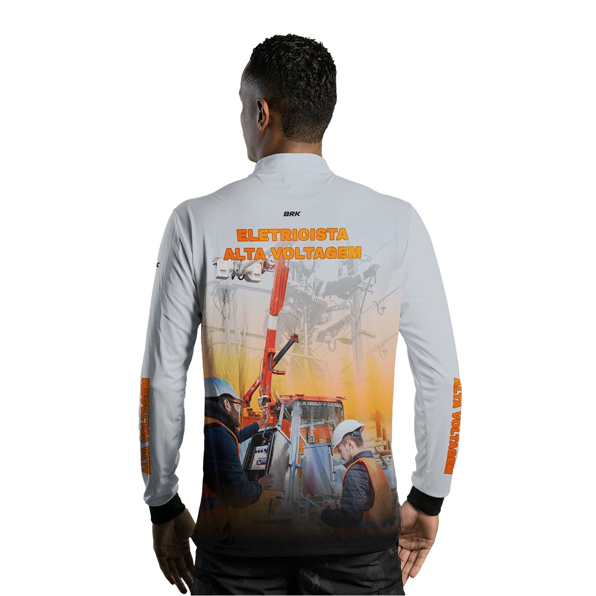 Camisa Brk Profissões Eletricista Alta Tensão Branca com Proteção UV50+ - Brk Agro