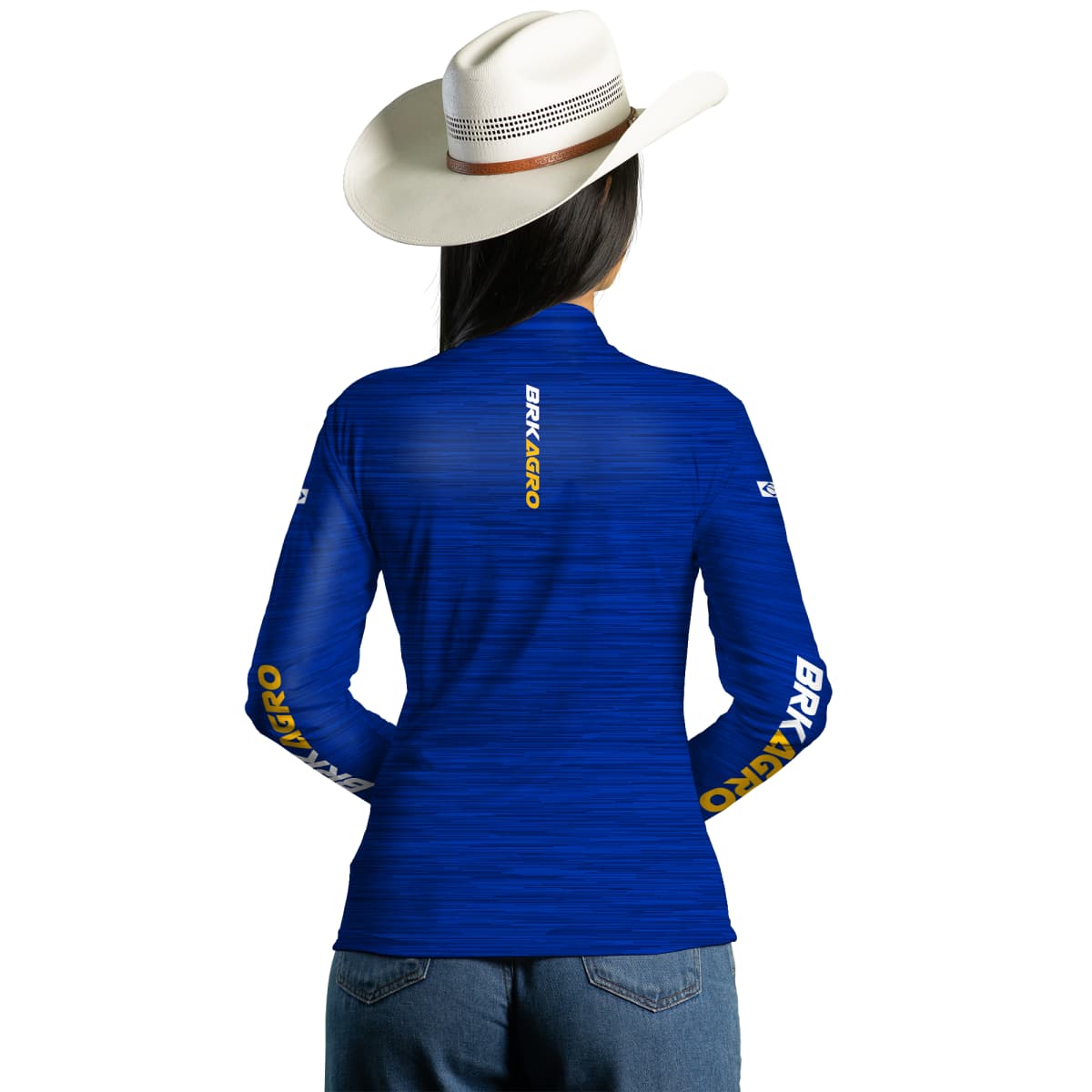 Camisa Feminina Agro Brk Mescla Azul Petróleo com Proteção Solar UV50+ - Brk Agro