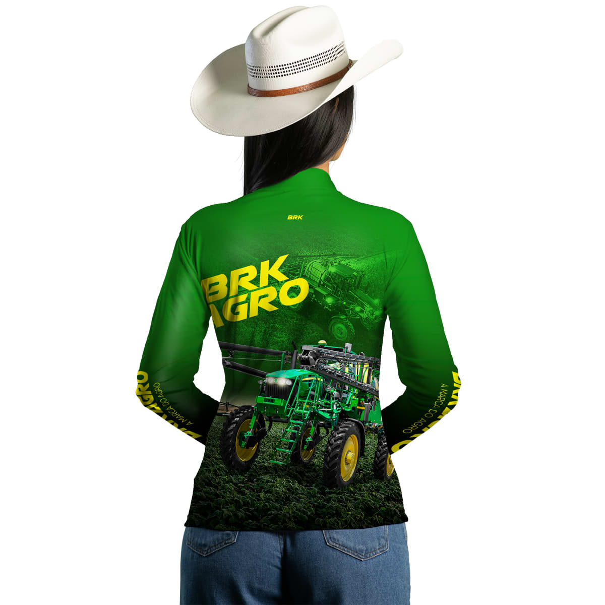 Camisa Agro Brk Trator Pulverizador M4000 Verde com Proteção Solar UV50+ - Brk Agro