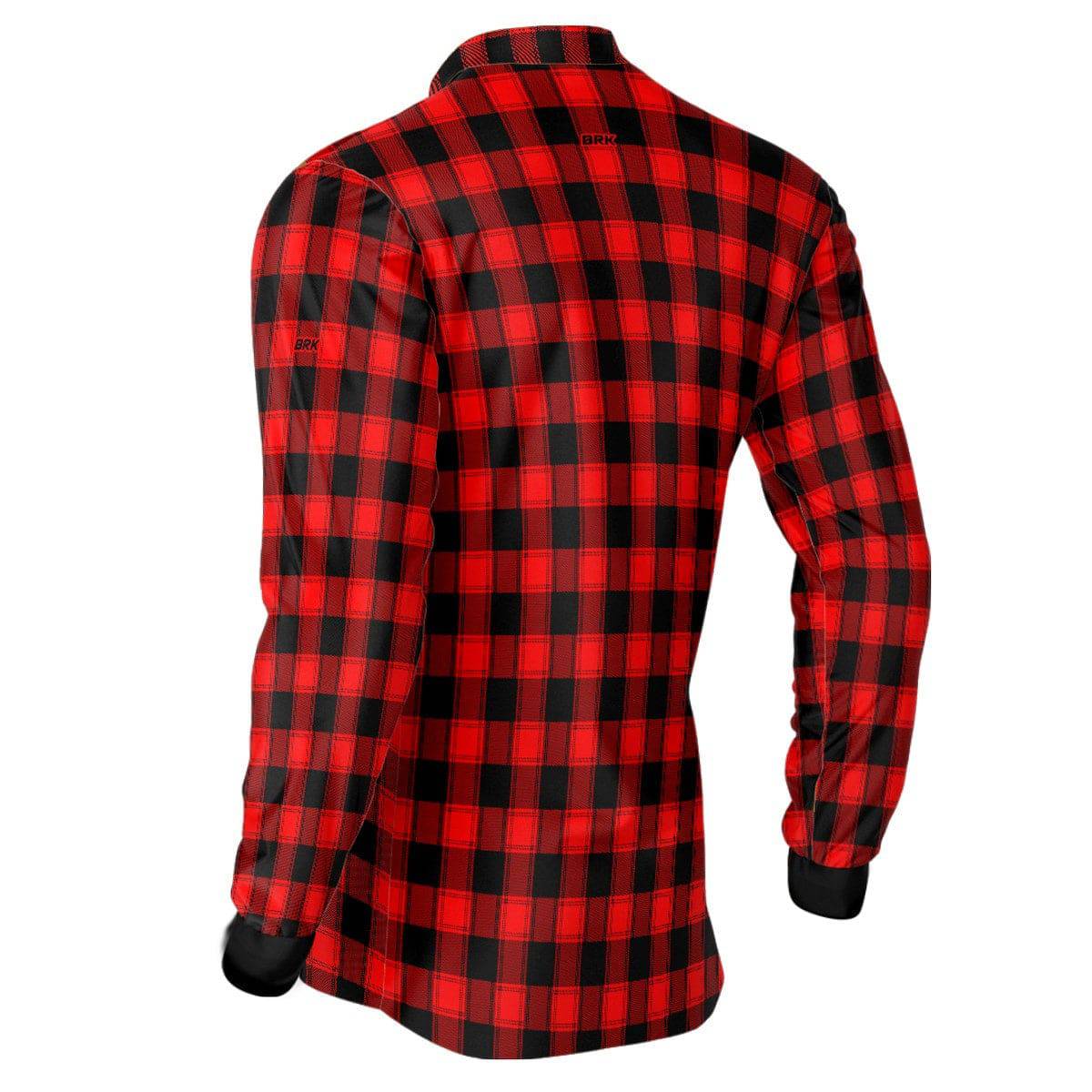 Camisa Agro Brk Country Masculina Xadrez Vermelho com Proteção Solar UV50+ - BRK AGRO