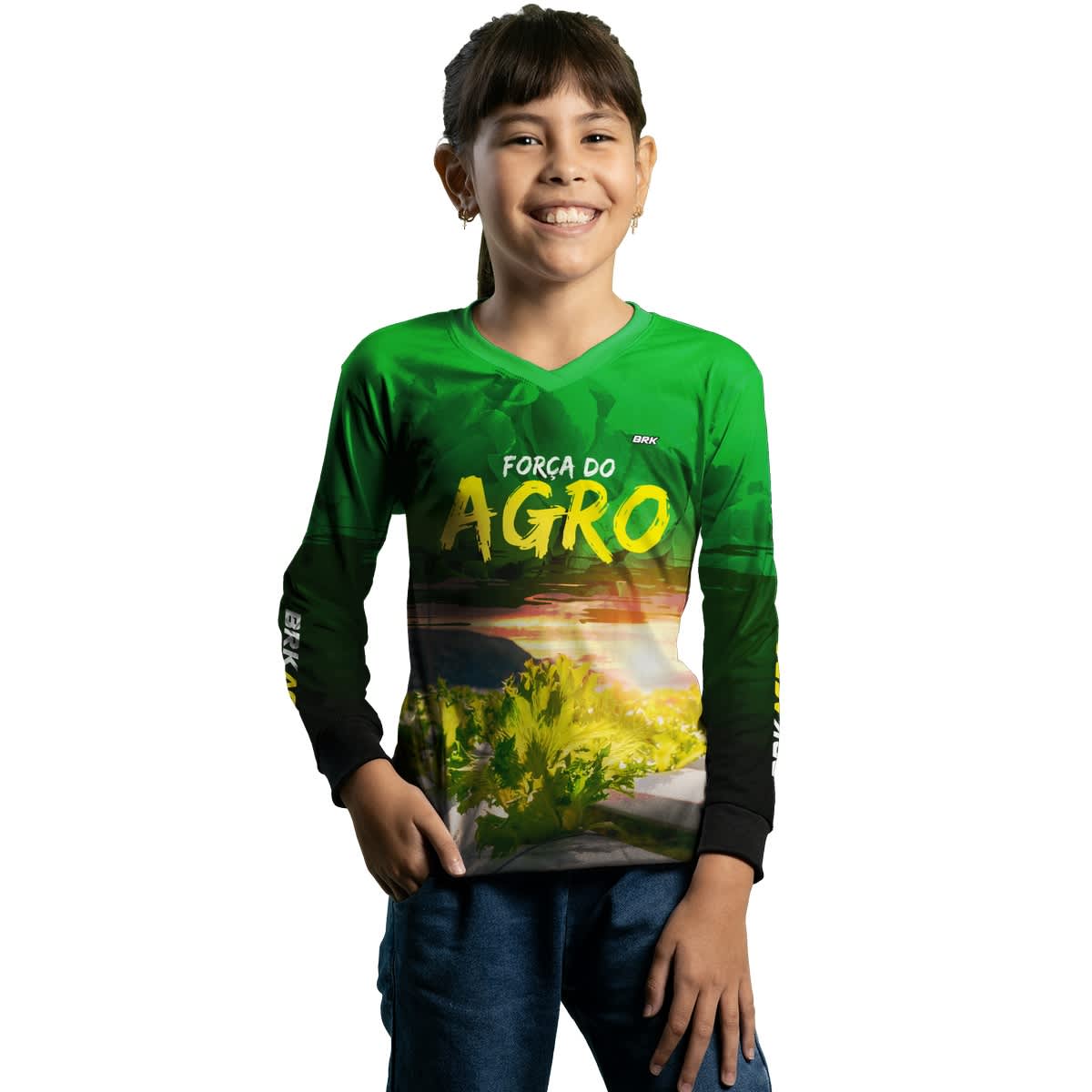 Camisa Agro Brk Força do Agro Hidroponia Alface com Proteção Solar UV50+ - Brk Agro