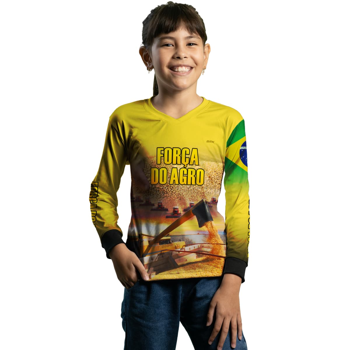 Camisa Agro Brk Produtor de Soja Amarela com Proteção Solar UV50+ - Brk Agro