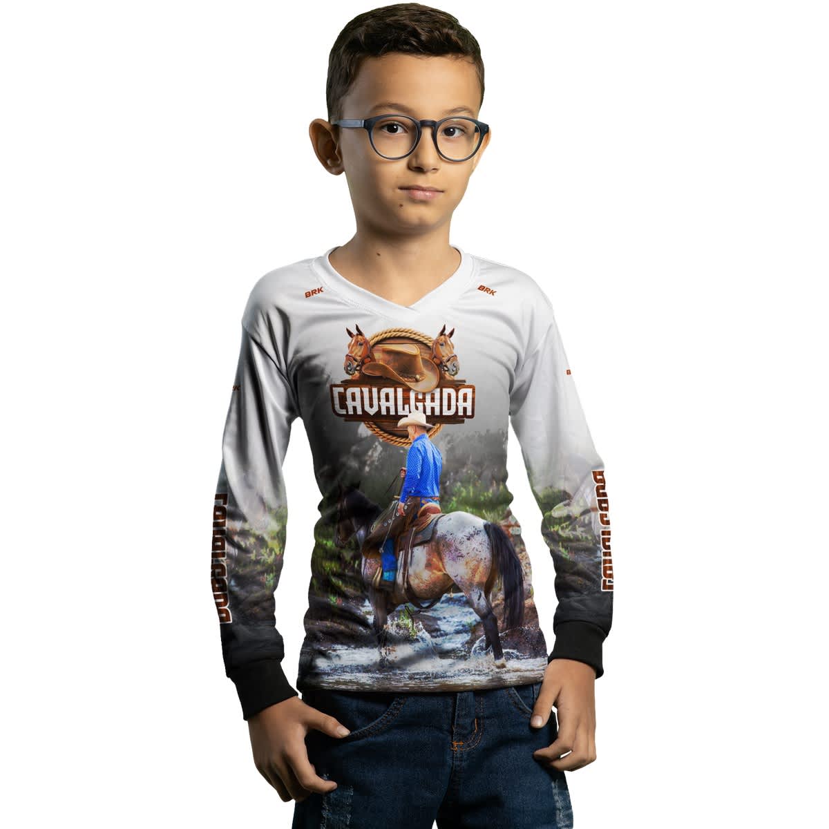 Camisa Agro Brk Cavalgada Branca com Proteção Solar UV50+ - Brk Agro