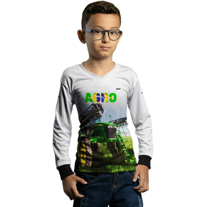 Camisa Agro Brk Pulverizador Branca com Proteção Solar UV50+ - Brk Agro