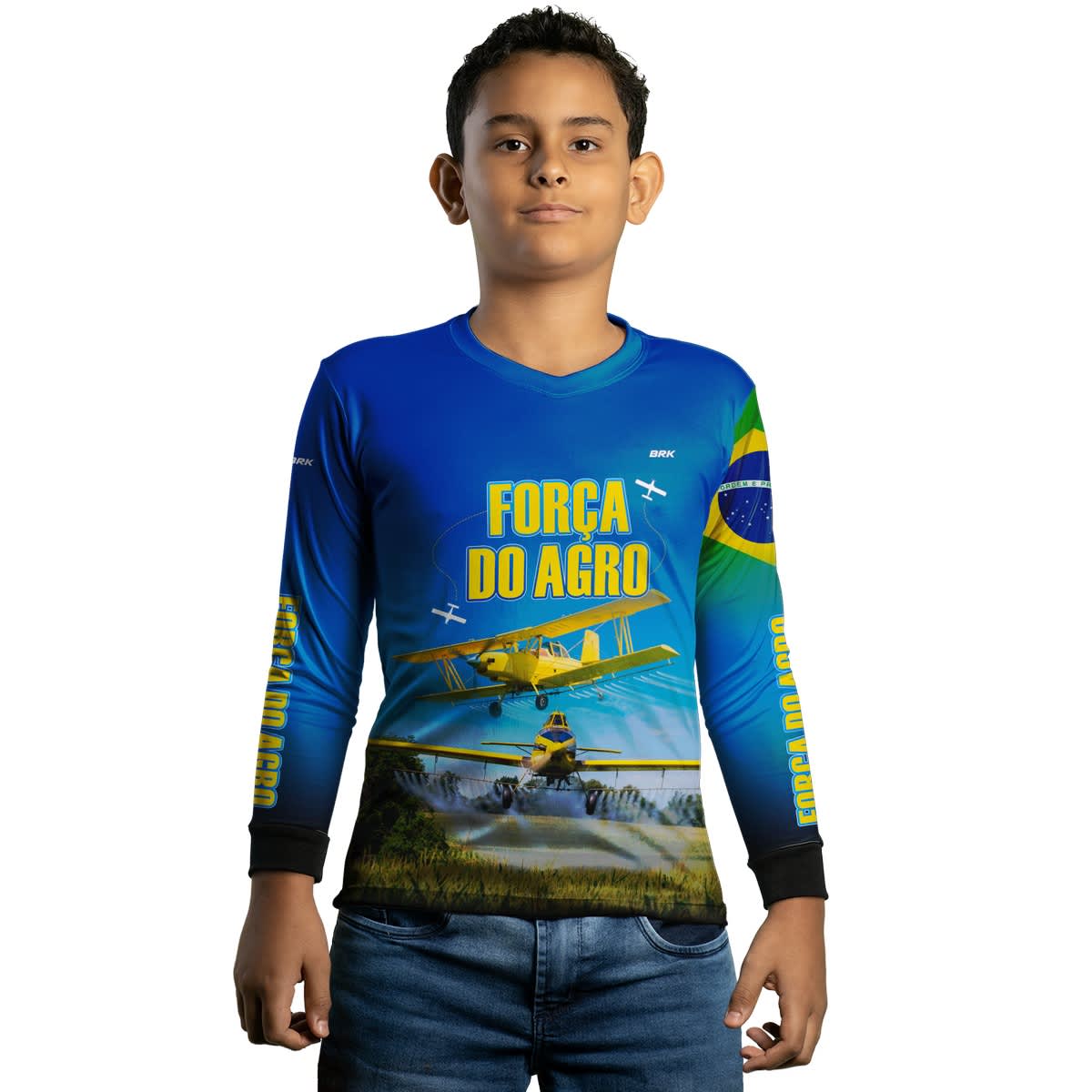 Camisa Agro Brk Azul Aviação Agrícola com Proteção Solar UV50+ - Brk Agro