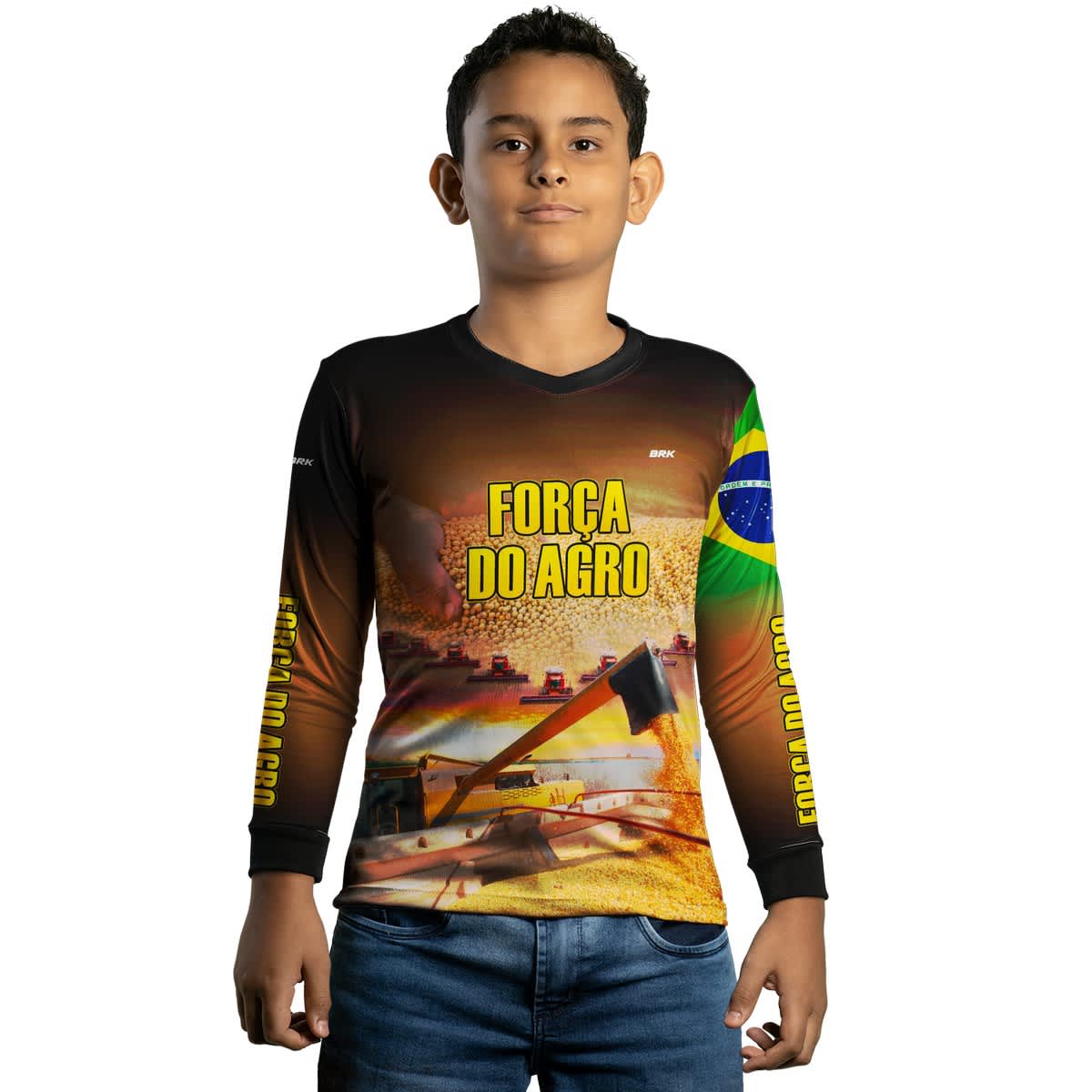 Camisa Infantil Agro Brk Produtor de Soja com UV50+ - Brk Agro