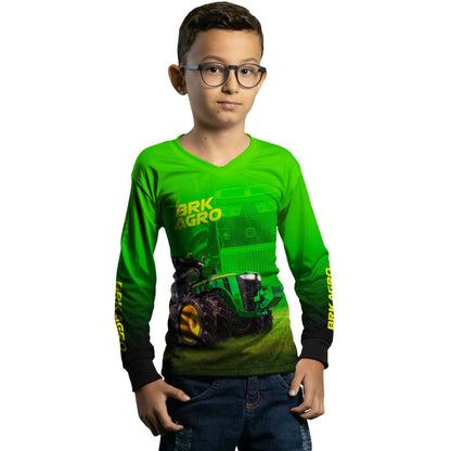 Camisa Agro Brk Trator 8250R Verde com Proteção Solar UV50+ - Brk Agro